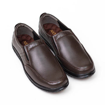 Men’s Classic Brown Medicated Slip-On Shoes