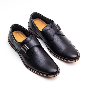 Men's Black Monk Strap Dress Shoes Classic Formal Style Men's Black Monk Strap Dress Shoes Classic Formal Style