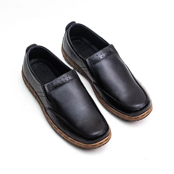 Men’s Black Medicated Comfort Slip-On Shoes – Soft Cushioned Sole