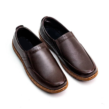 Men’s Brown Medicated Comfort Slip-On Shoes – Soft Cushioned Sole