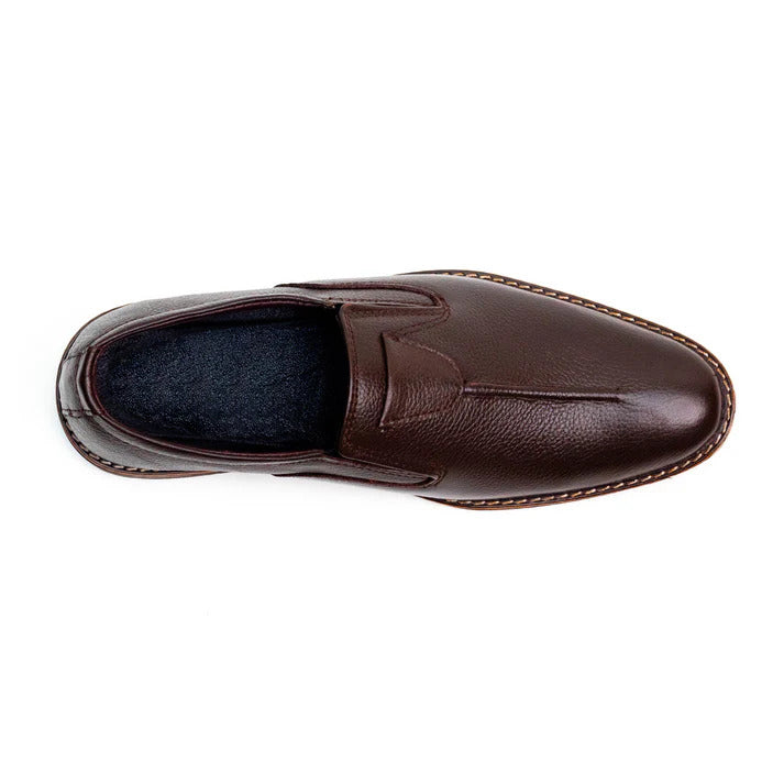 Men’s Brown Moc Toe Formal Slip-On Shoes