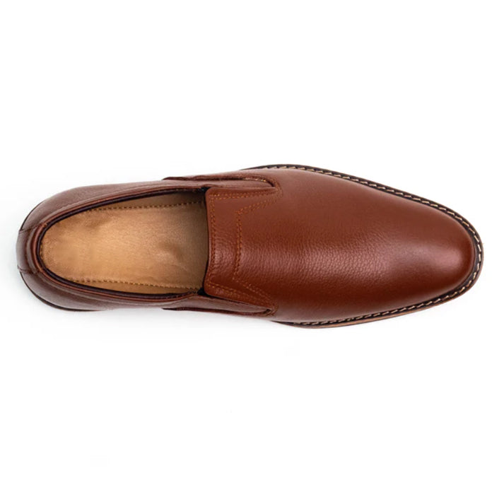 Men’s Mustard Leather Slip-On Formal Shoes – Premium Comfort Fit